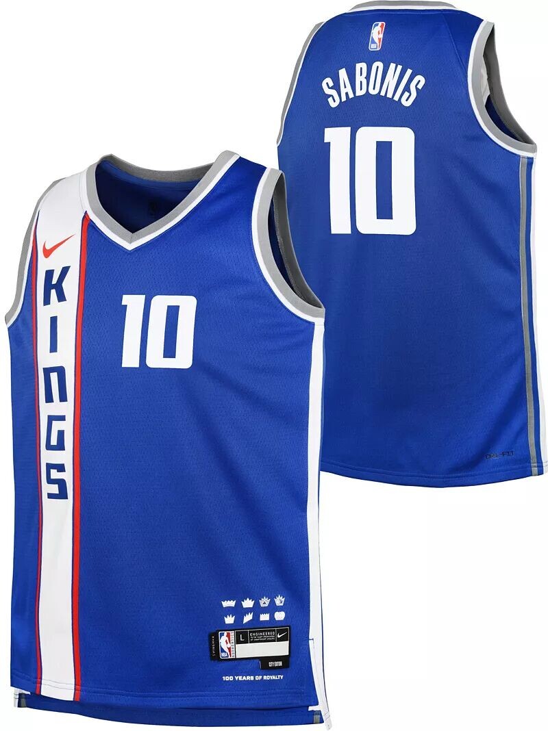 

Синяя майка Nike Youth 2023-24 City Edition Sacramento Kings Domantas Sabonis # 10