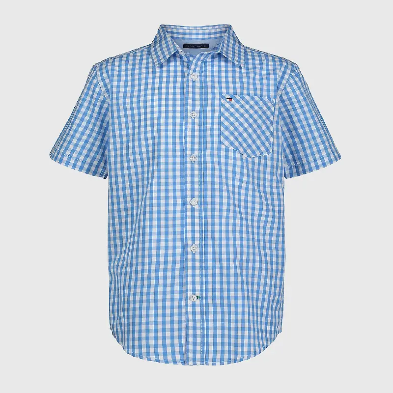 

Рубашка Tommy Hilfiger Big Kids' Gingham, белый/синий