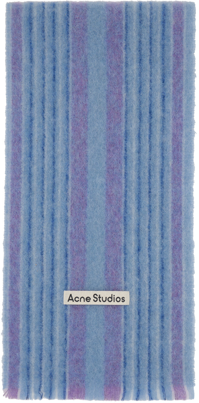 

Синий шарф в полоску Acne Studios