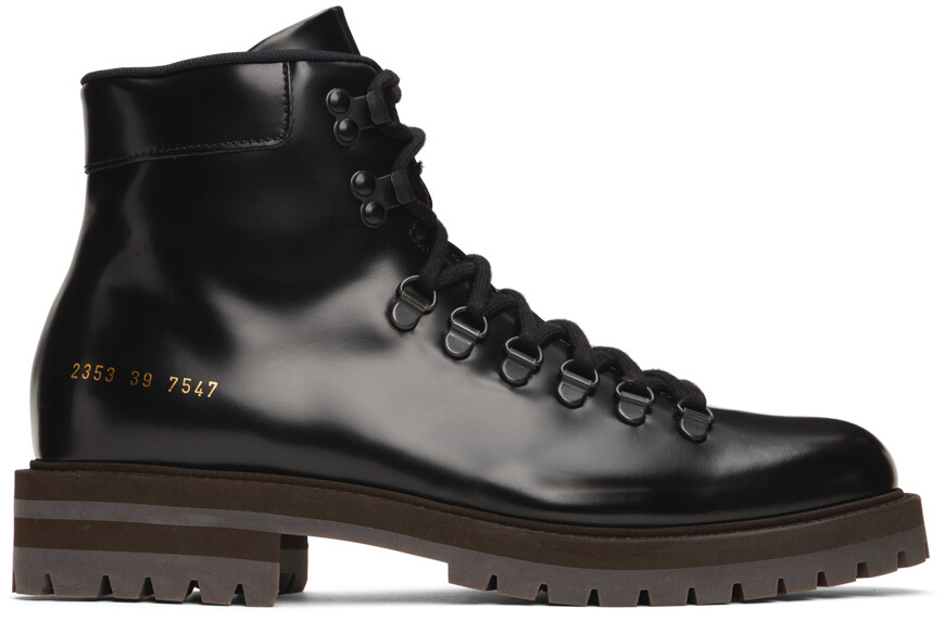 

Черные кожаные походные ботинки Common Projects