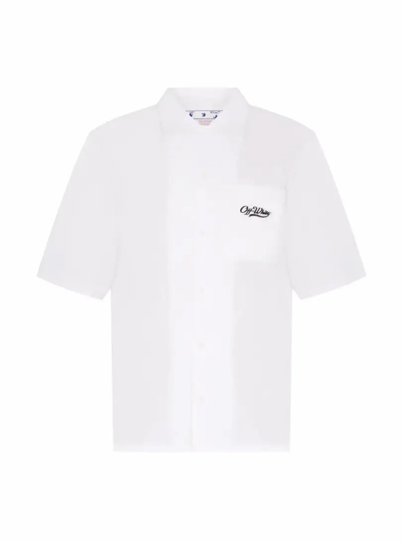 

Хлопковая рубашка с логотипом Off-White