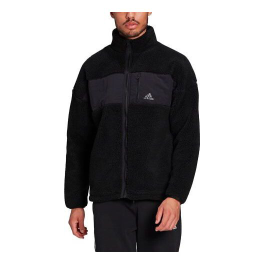 

Куртка Adidas Contrast Color Stitching Sports Stand Collar Logo Black, Черный