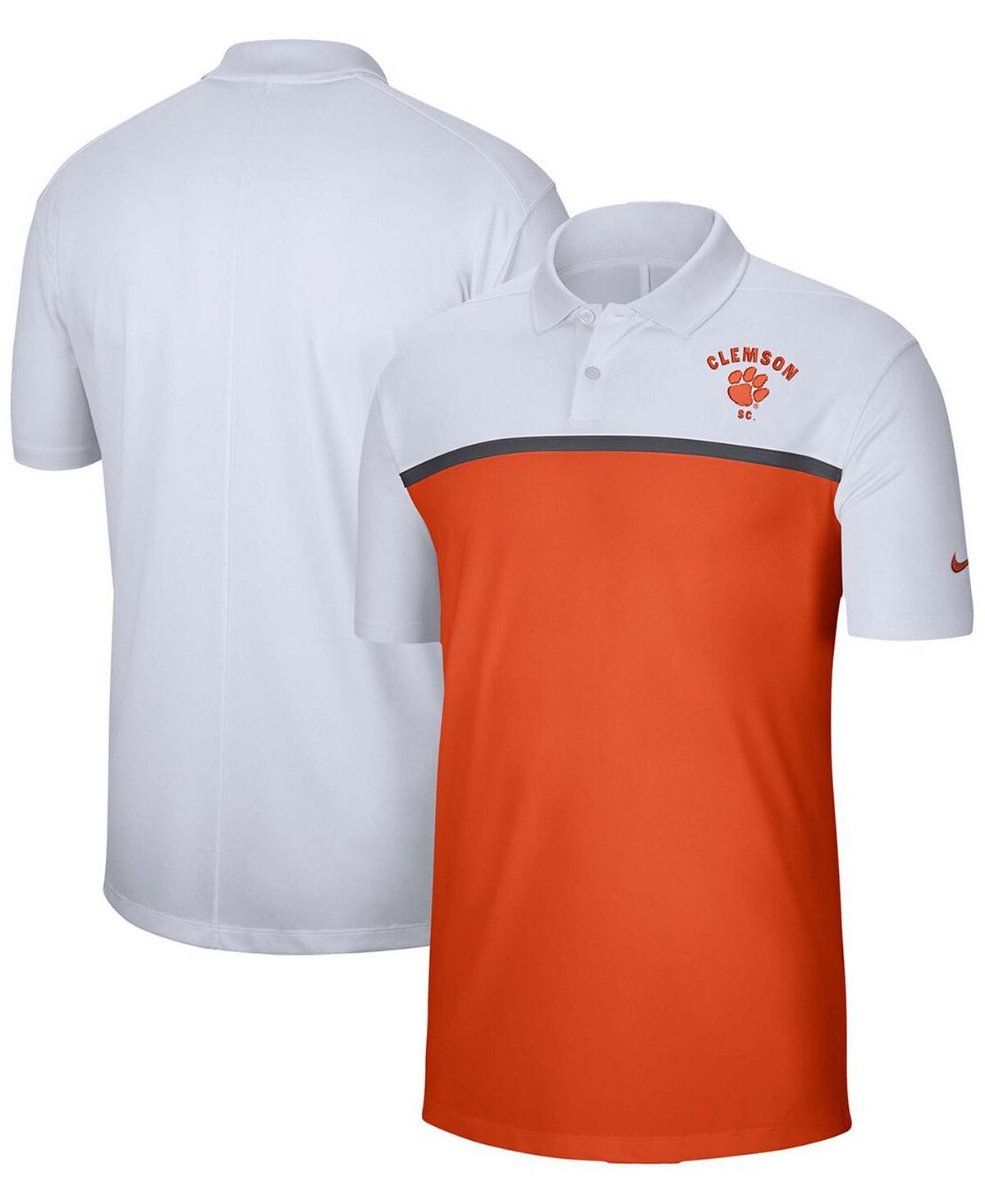 

Мужская белая, оранжевая футболка-поло clemson tigers color block victory performance Nike, мульти