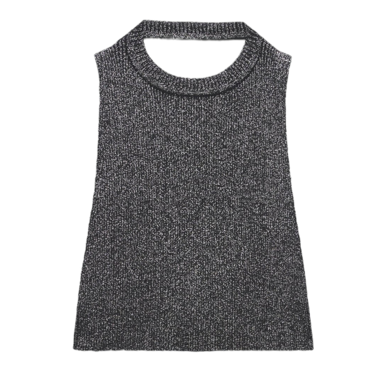 

Топ Zara Knit With Open Back, серый