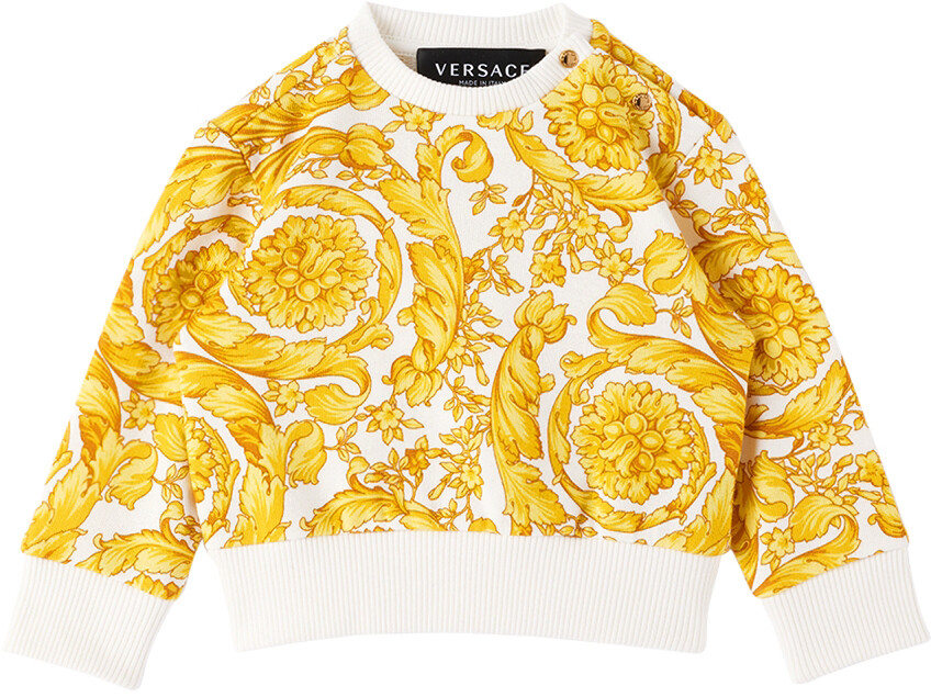 

Бело-золотая толстовка Baby Barocco Versace, Желтый