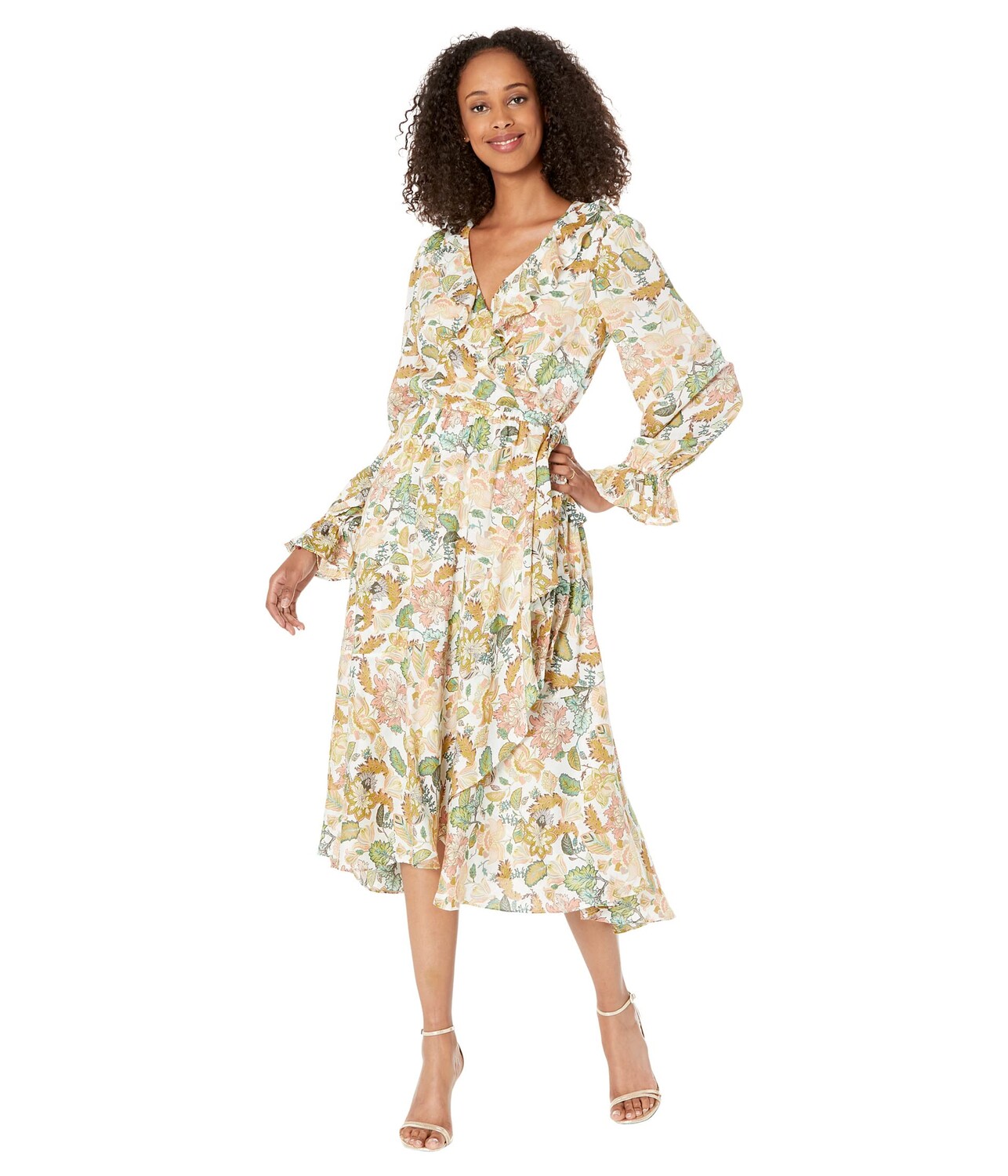 

Платье Buffalo David Bitton, Angelique Long Sleeve Wrap Ruffle Dress