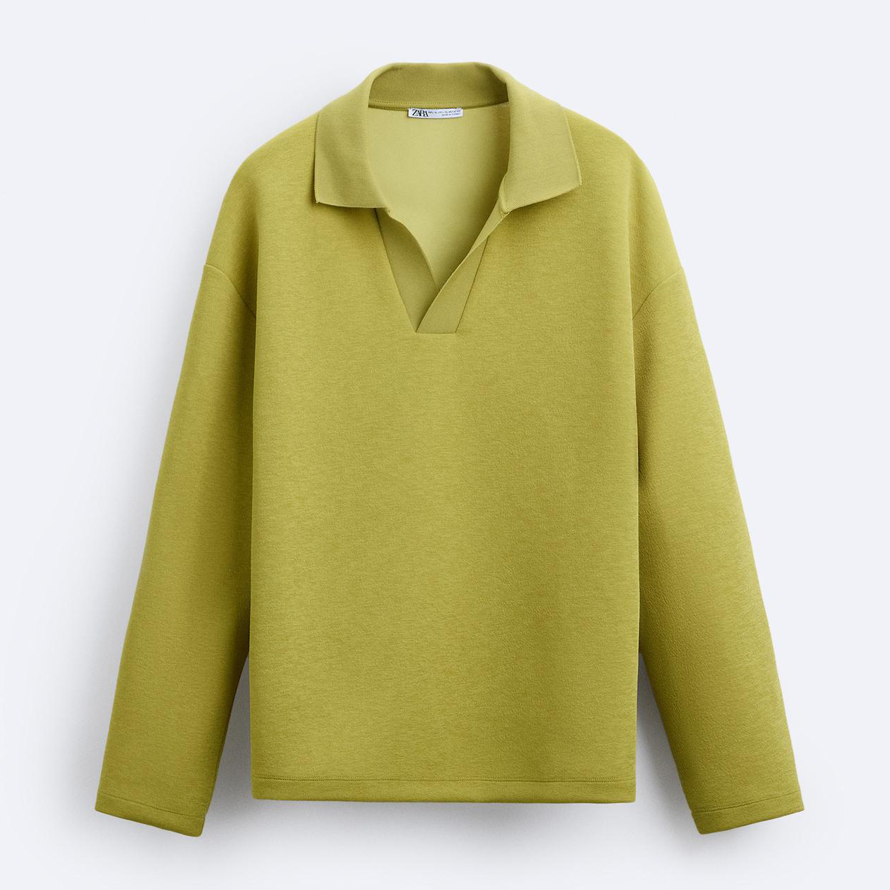 Поло Zara Textured, лаймовый поло zara textured shirt зеленоватый