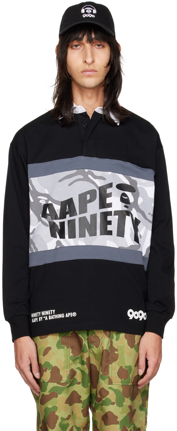 

Черная футболка-поло 9090 Style AAPE by A Bathing Ape