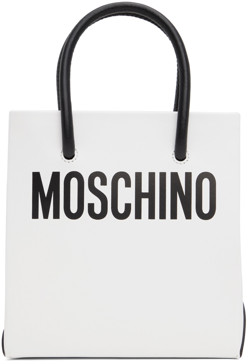 

Белая мини-сумка для покупок Moschino