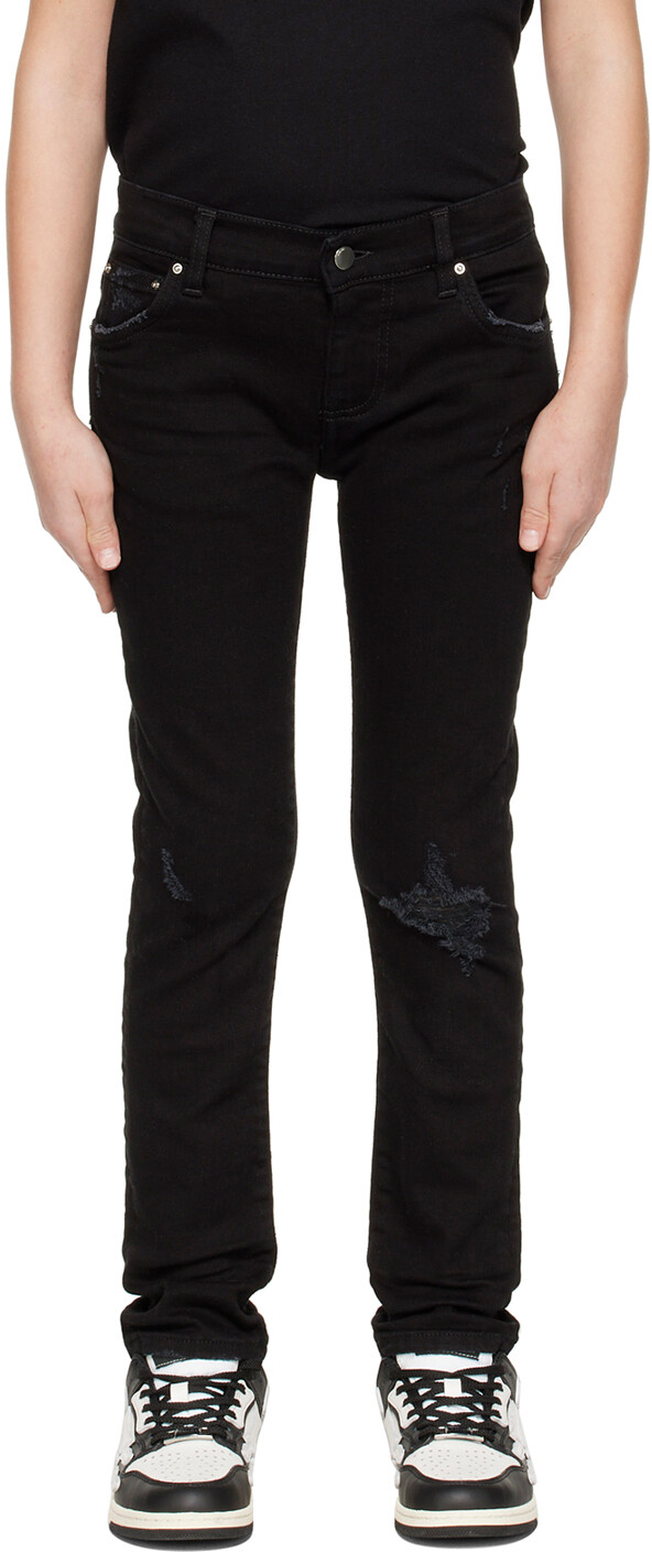 

Детские черные рваные джинсы AMIRI