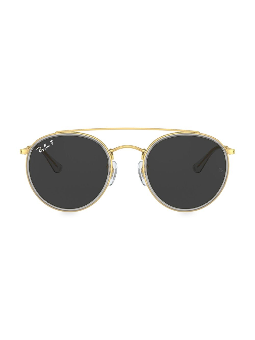 

RB3647 51MM Круглые солнцезащитные очки с двойной перемычкой Ray-Ban, золотой