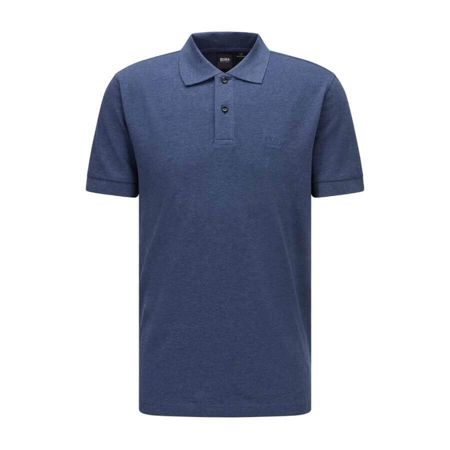 

Футболка-поло Hugo Boss Regular Fit Polo Logo Embroidery, голубой меланж, Синий