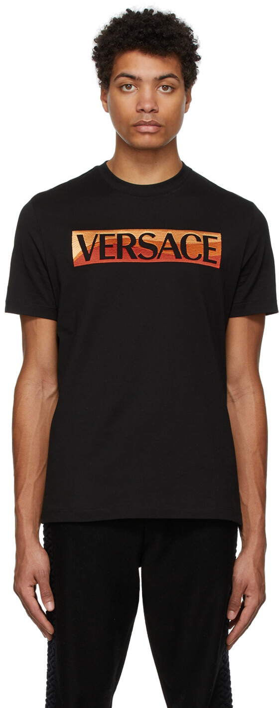 

Черная футболка с логотипом Wave Versace, Черный