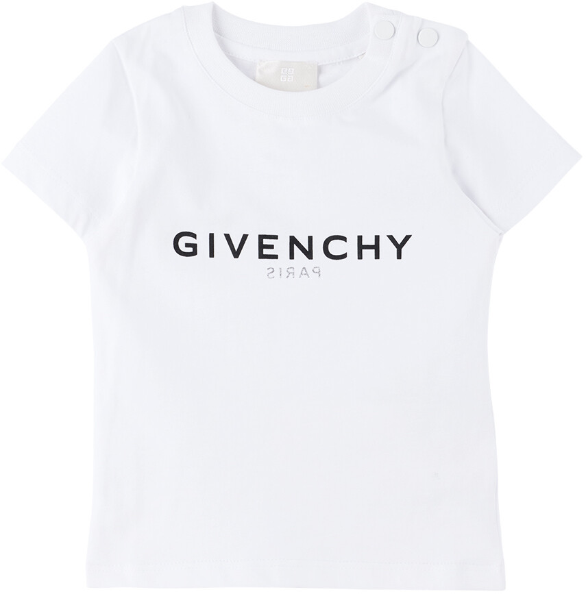 

Детская белая футболка с принтом Givenchy