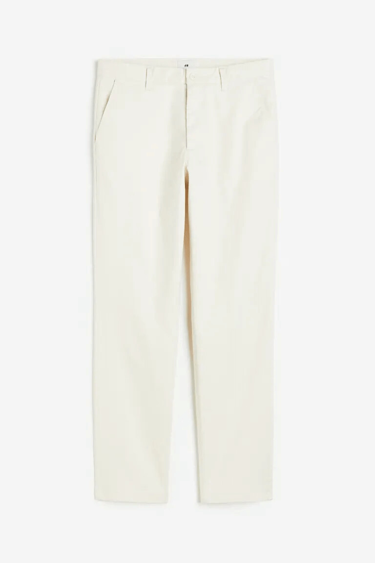 

Брюки H&M Slim Fit Cotton Chinos, белый