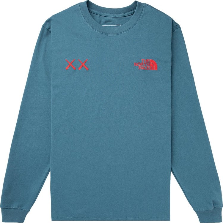 Лонгслив The North Face x KAWS Long-Sleeve Tee 'Mallard Blue', синий - фото