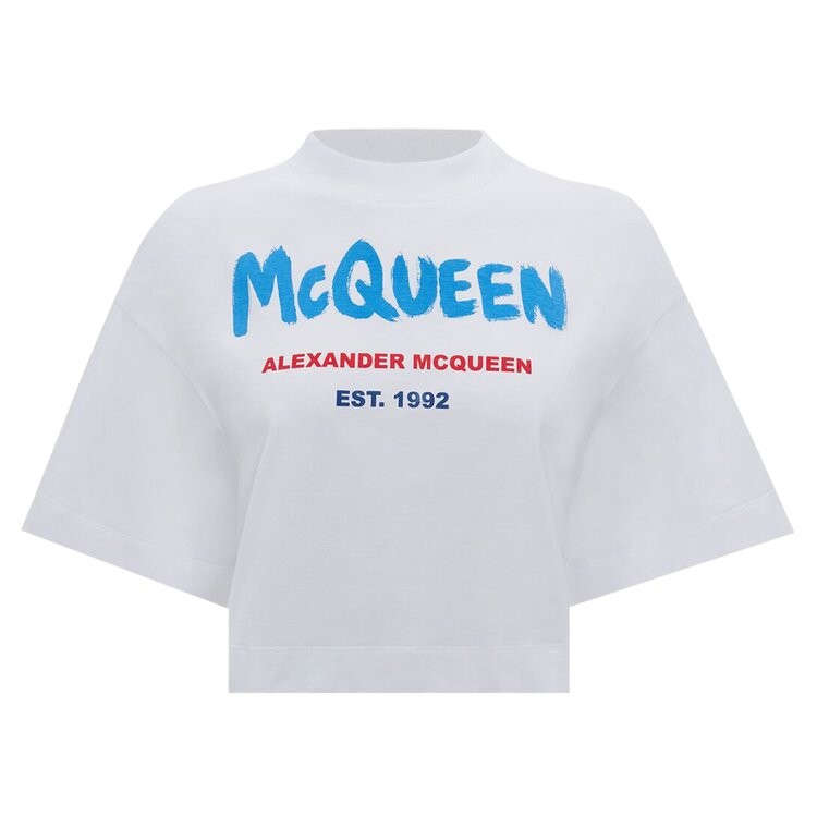 

Футболка Alexander McQueen Graffiti T-Shirt 'White/Multicolor', белый