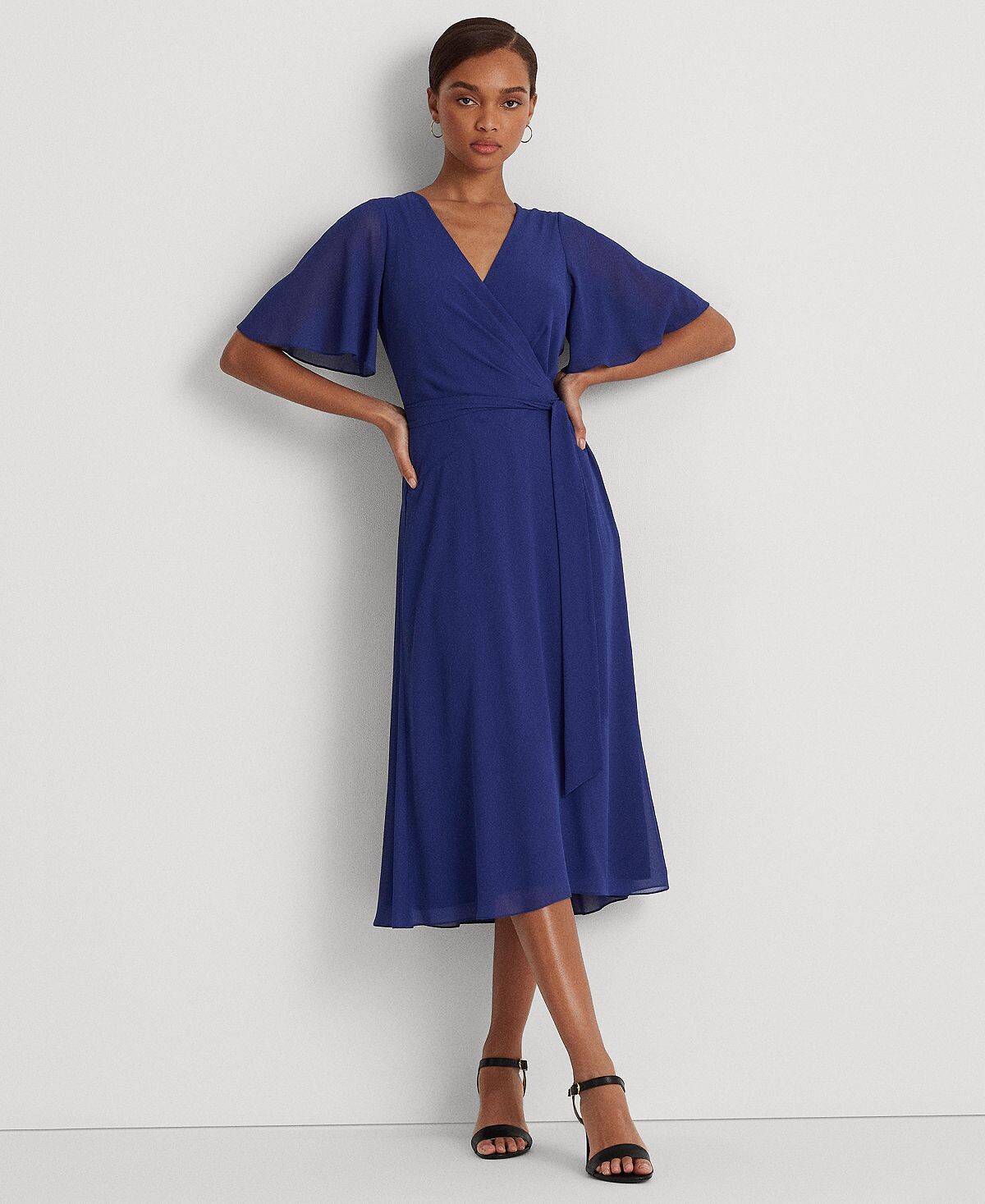 

Женское платье с развевающимися рукавами Georgette Lauren Ralph Lauren