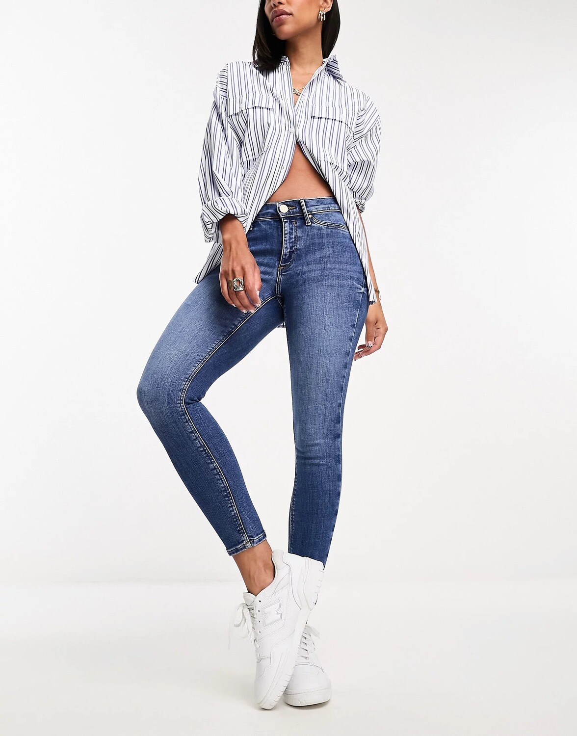 

Джинсы River Island Petite Mid Rise Sculpt, синий