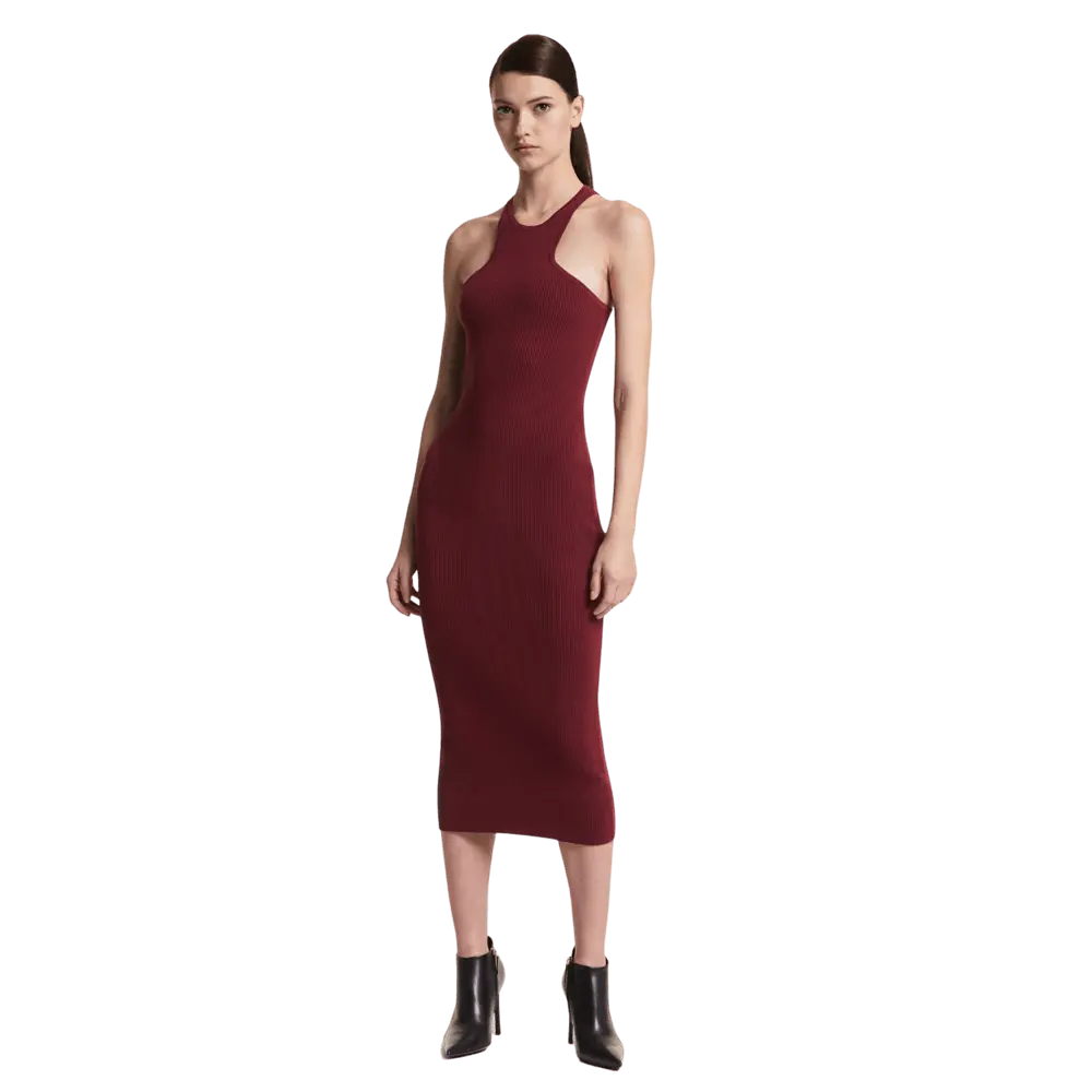 

Платье Michael Kors Ribbed Stretch Viscose Tank, темно-красный
