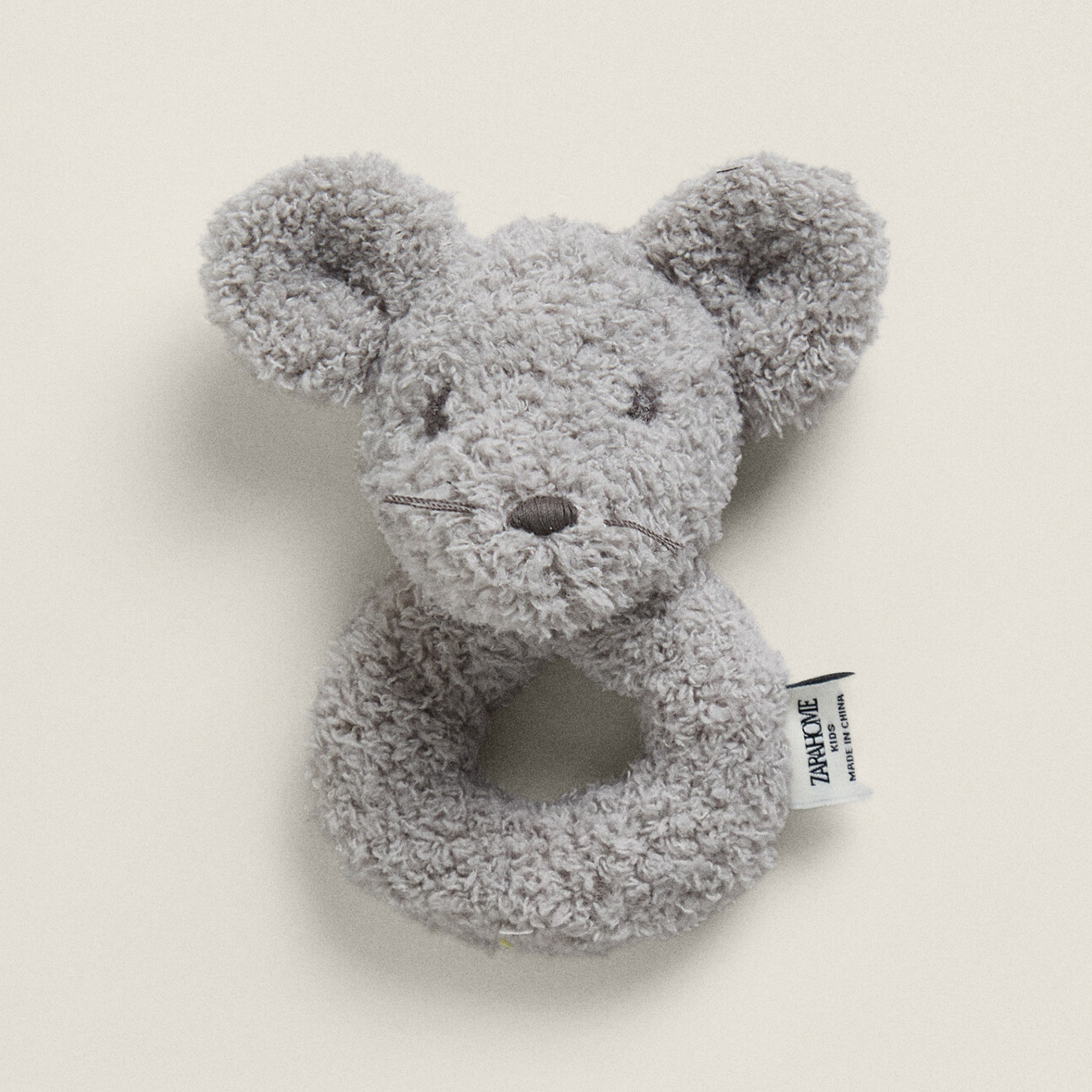 Мягкая игрушка-погремка мышка Zara Home, серый детская игрушка погремушка с маленьким громким колокольчиком