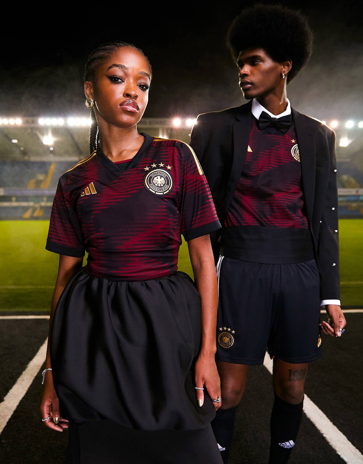 

Черная выездная футболка унисекс adidas Football Germany World Cup 2022