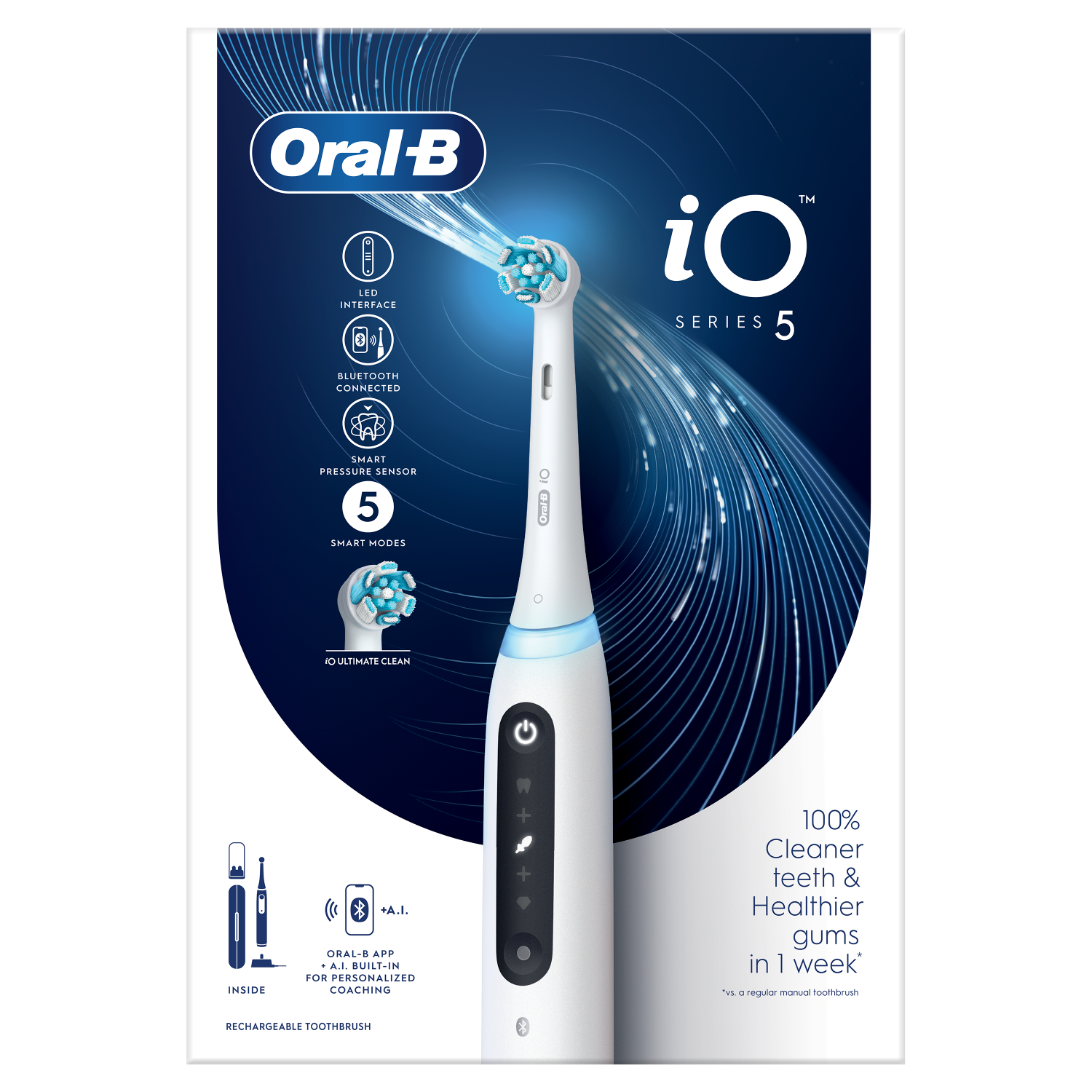 Магнитная зубная щетка Oral-B IO 5 White для чистки зубов, 1 упаковка –  заказать с доставкой из-за рубежа через онлайн-сервис «CDEK.Shopping»