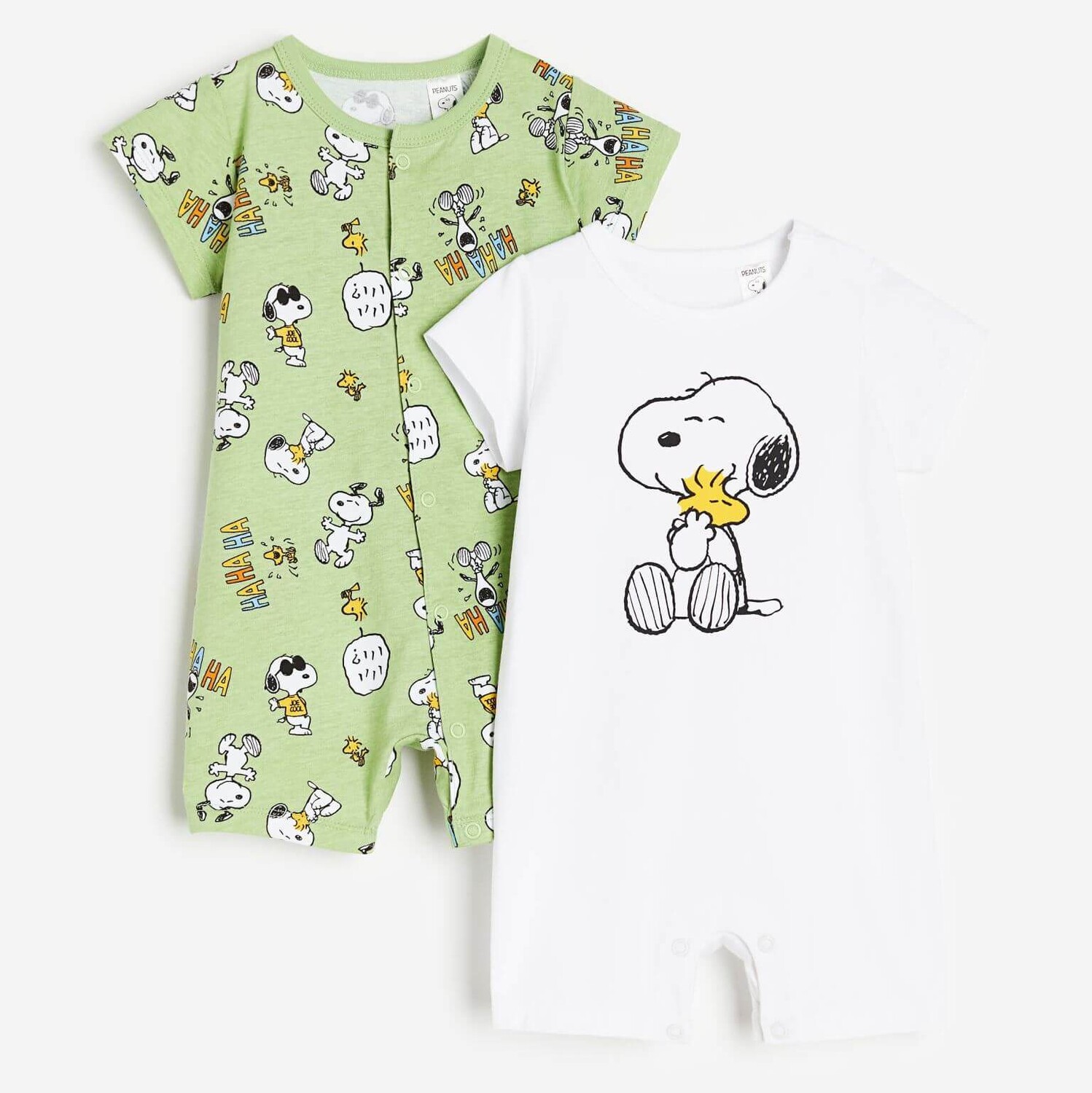 

Комплект детских пижам H&M Snoopy Printed, 2 предмета, светло-зеленый/белый