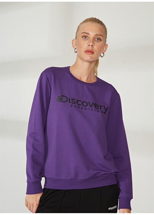 

Фиолетовый женский свитшот с круглым вырезом Discovery Expedition