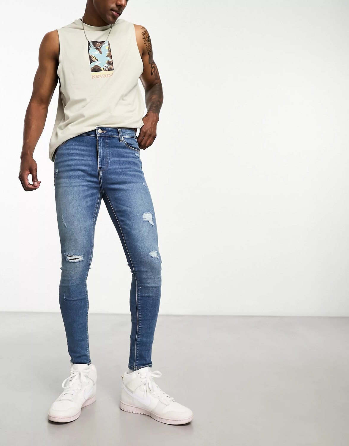 

Джинсы Asos Design Spray On With Power Stretch, голубой