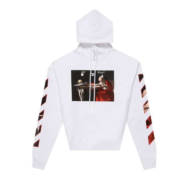 Толстовка Off-White Caravaggio Print Hooded Sweatshirt 'White/Black', белый - фото