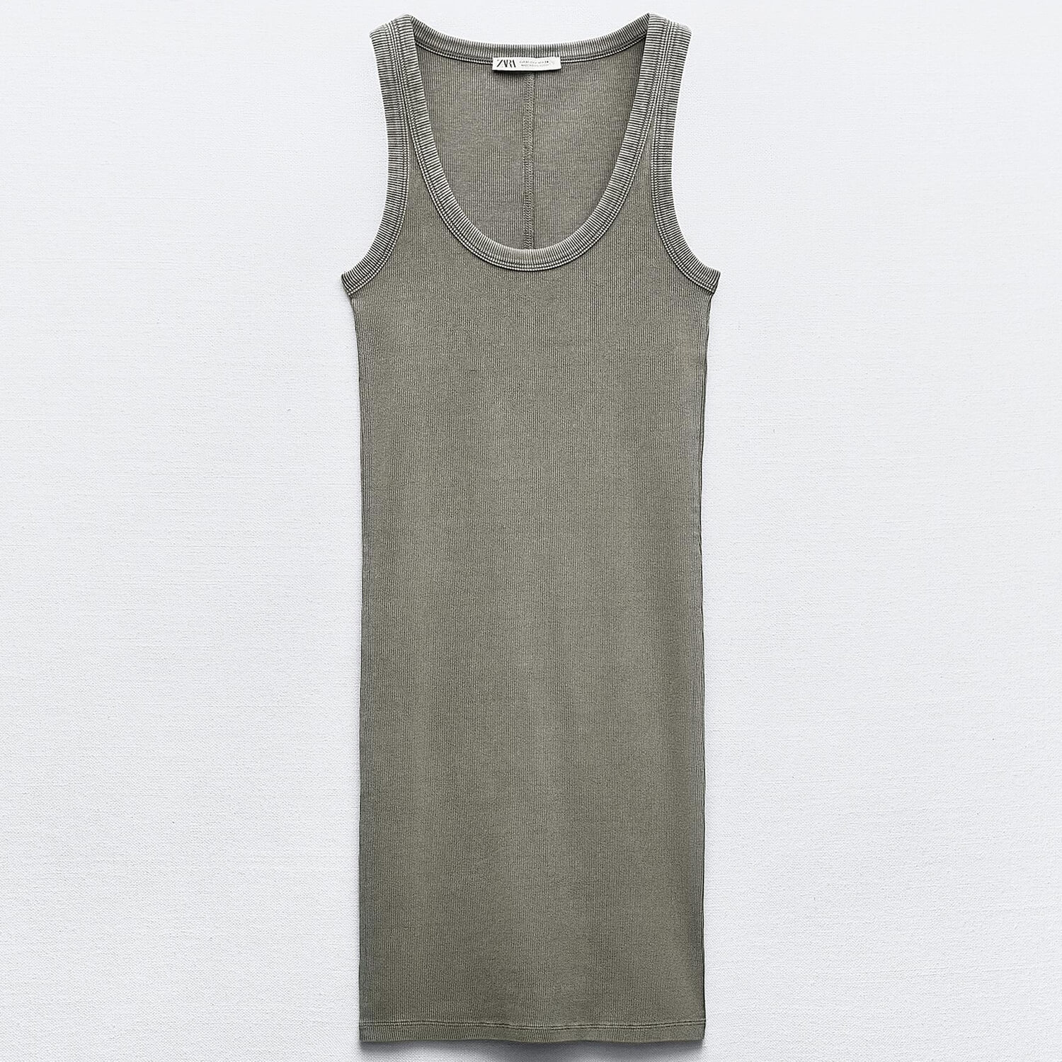 Платье Zara Faded Ribbed, серый футболка zara printed faded серый