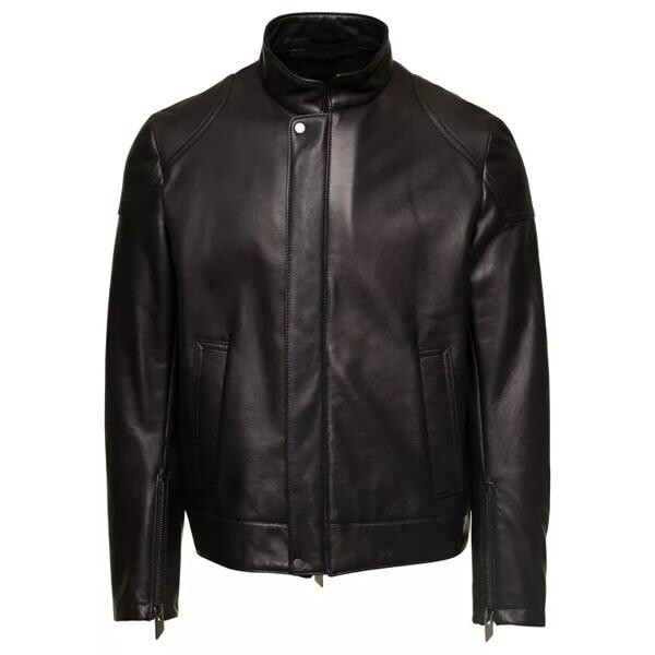 

Куртка bikers in pelle liscia Salvatore Santoro, черный