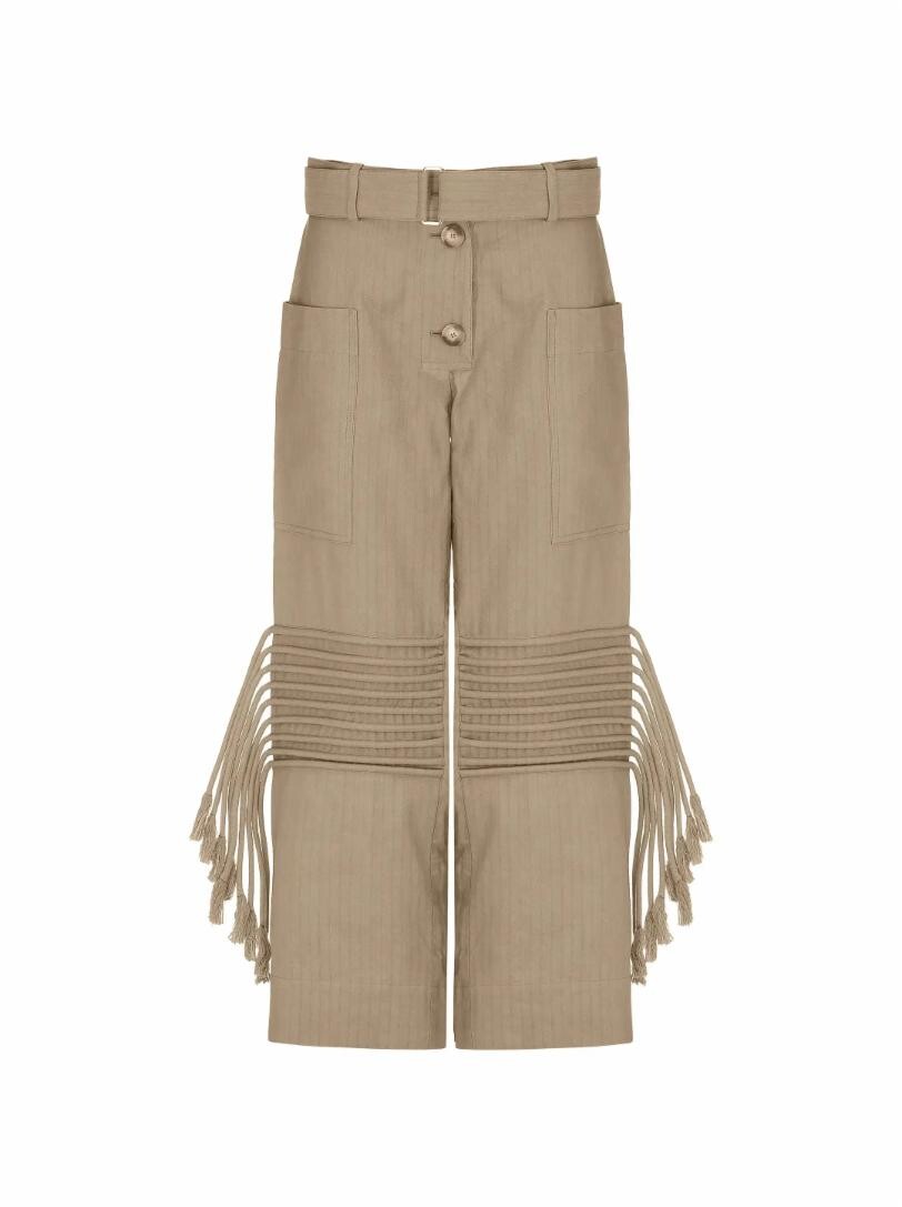

Укороченные брюки с кисточками Stella McCartney, Коричневый