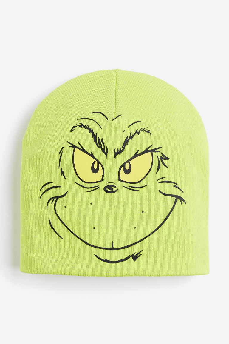 Шапка H&M x The Grinch With Motif, светло-зеленый
