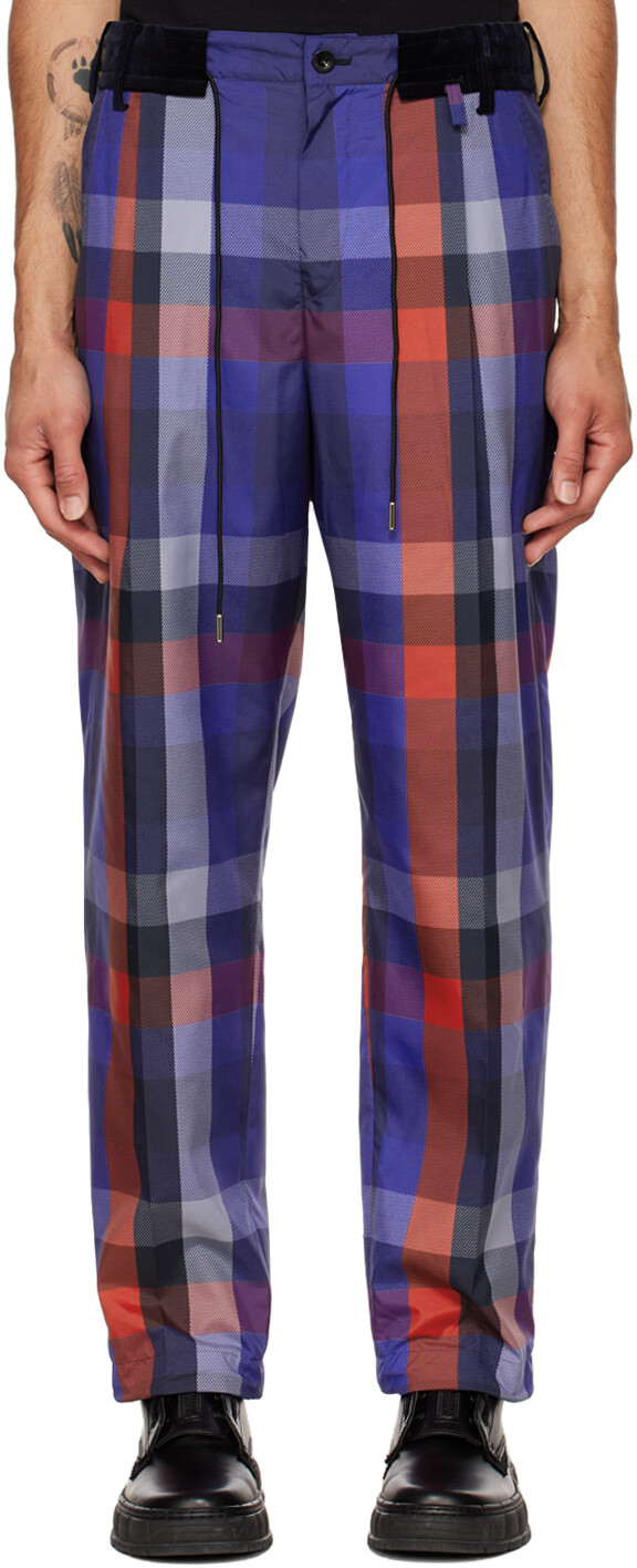 

Синие брюки в клетку sacai