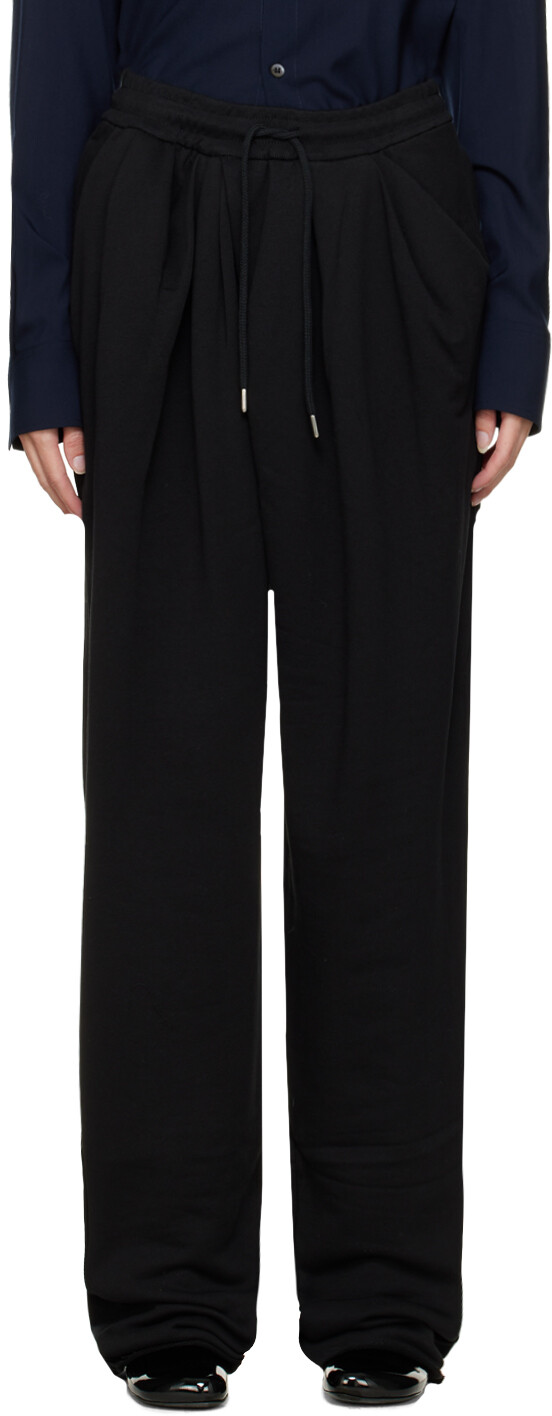 

Черные брюки для отдыха со складками Dries Van Noten, Черный