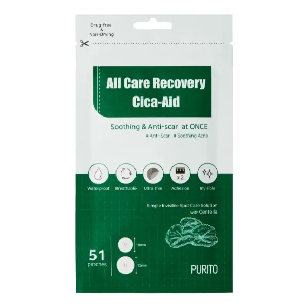 

Purito All Care Recovery Cica-Aid патчи для лица, корректирующие несовершенства, 51 шт./1 уп.