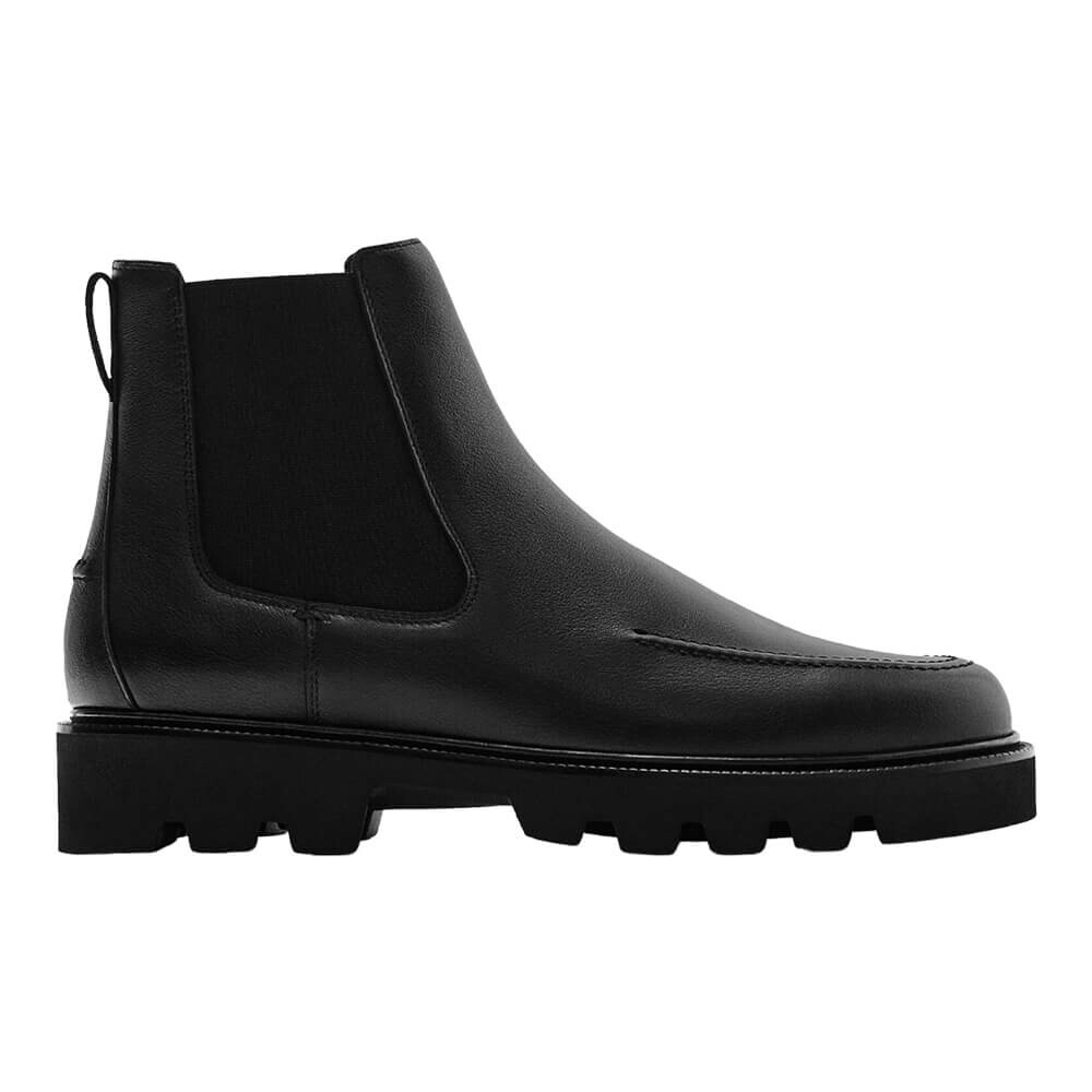 

Ботинки-челси Massimo Dutti Party Moc Toe, черный