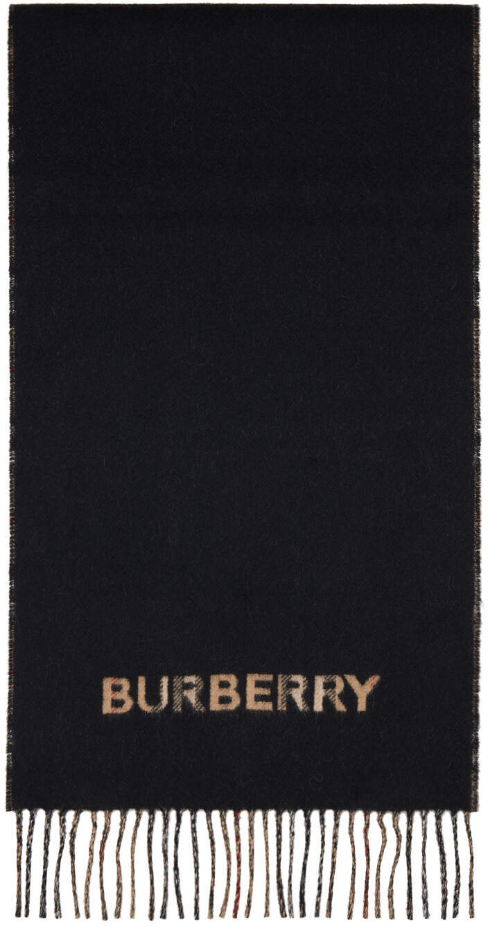 

Бежевый двусторонний шарф в винтажную клетку Burberry