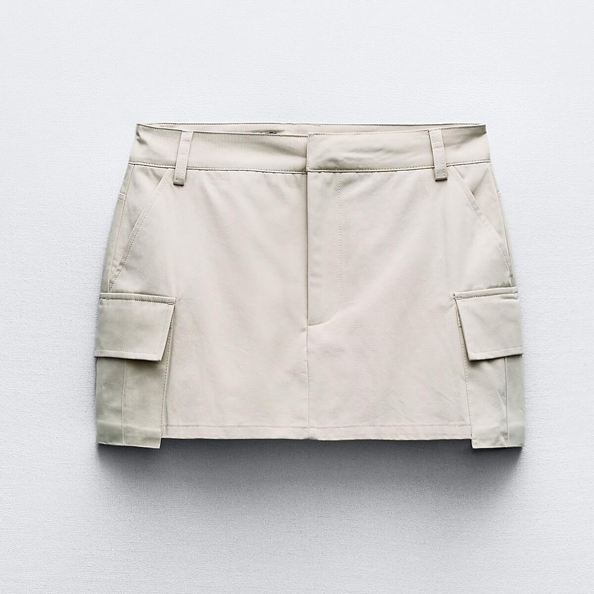 Юбка-шорты Zara With Pockets, бежевый юбка шорты zara faux leather with golden button черный