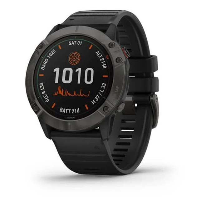 Умные часы Garmin Fenix 6 Pro, черный с черным ремешком - фото