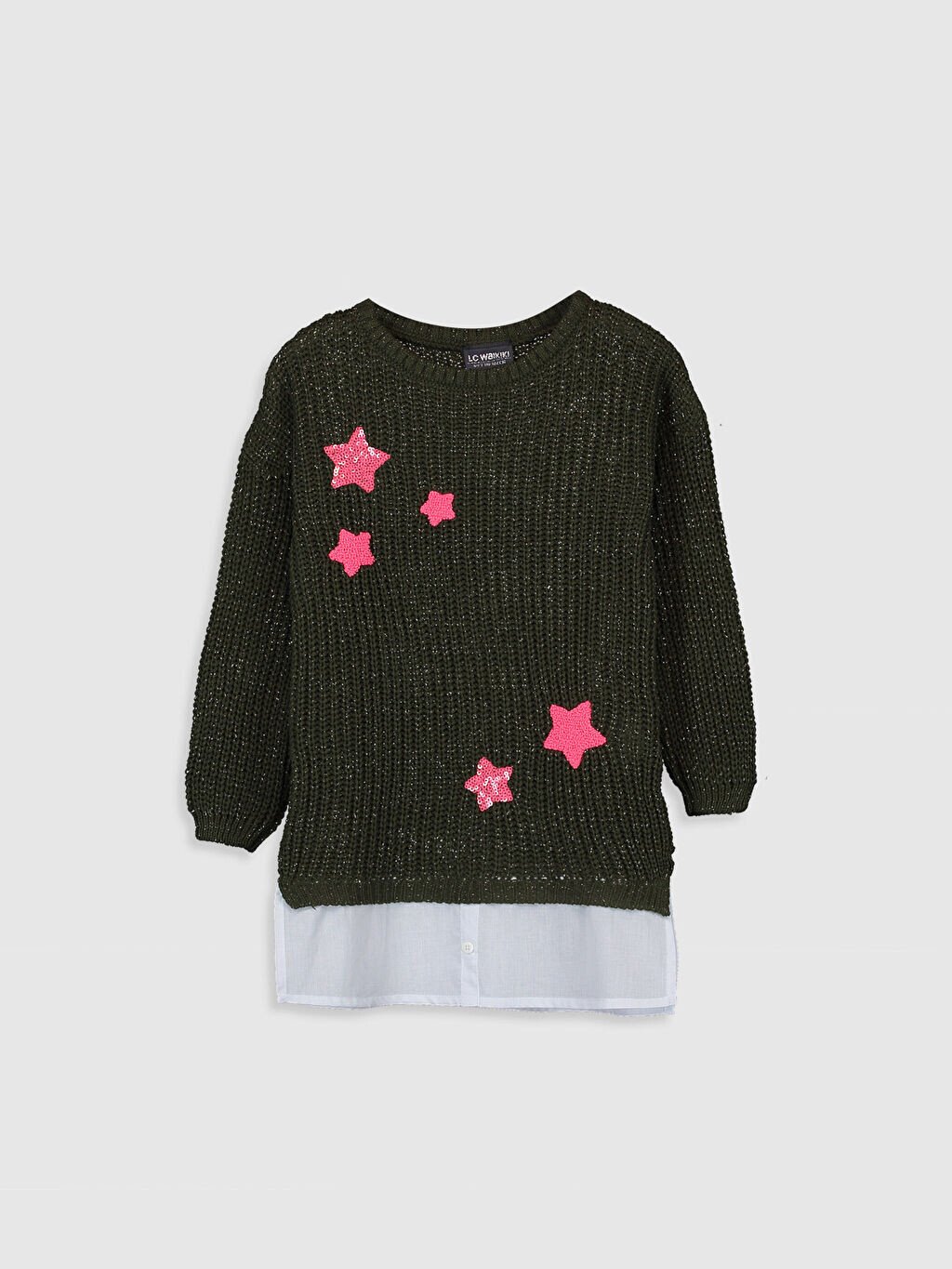 

Свитер для девочек с круглым вырезом LCW Kids