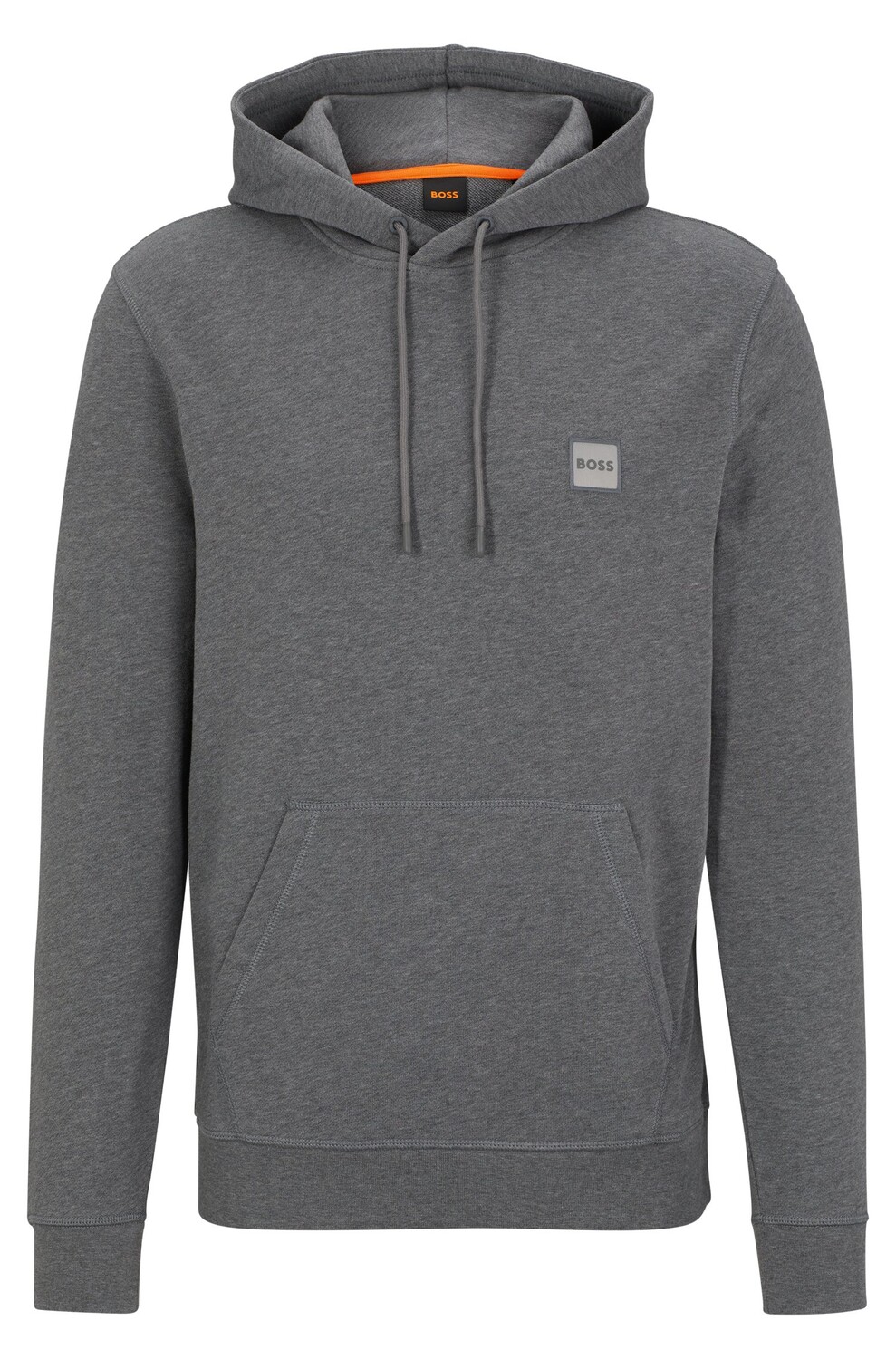 

Толстовка Hugo Boss French-terry-cotton Hooded With Logo Patch, серый