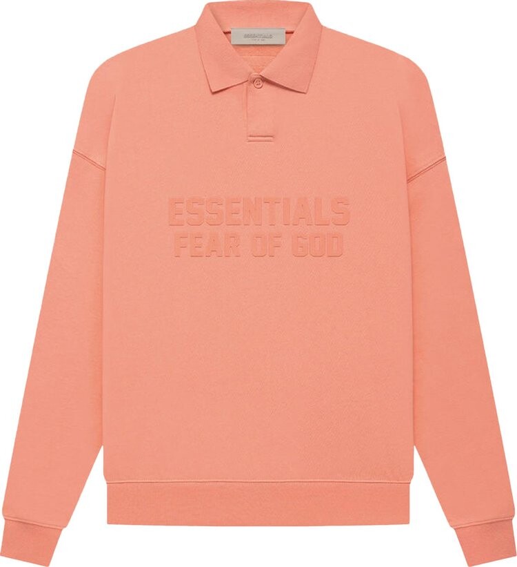 

Лонгслив Fear of God Essentials Long-Sleeve Polo 'Coral', оранжевый