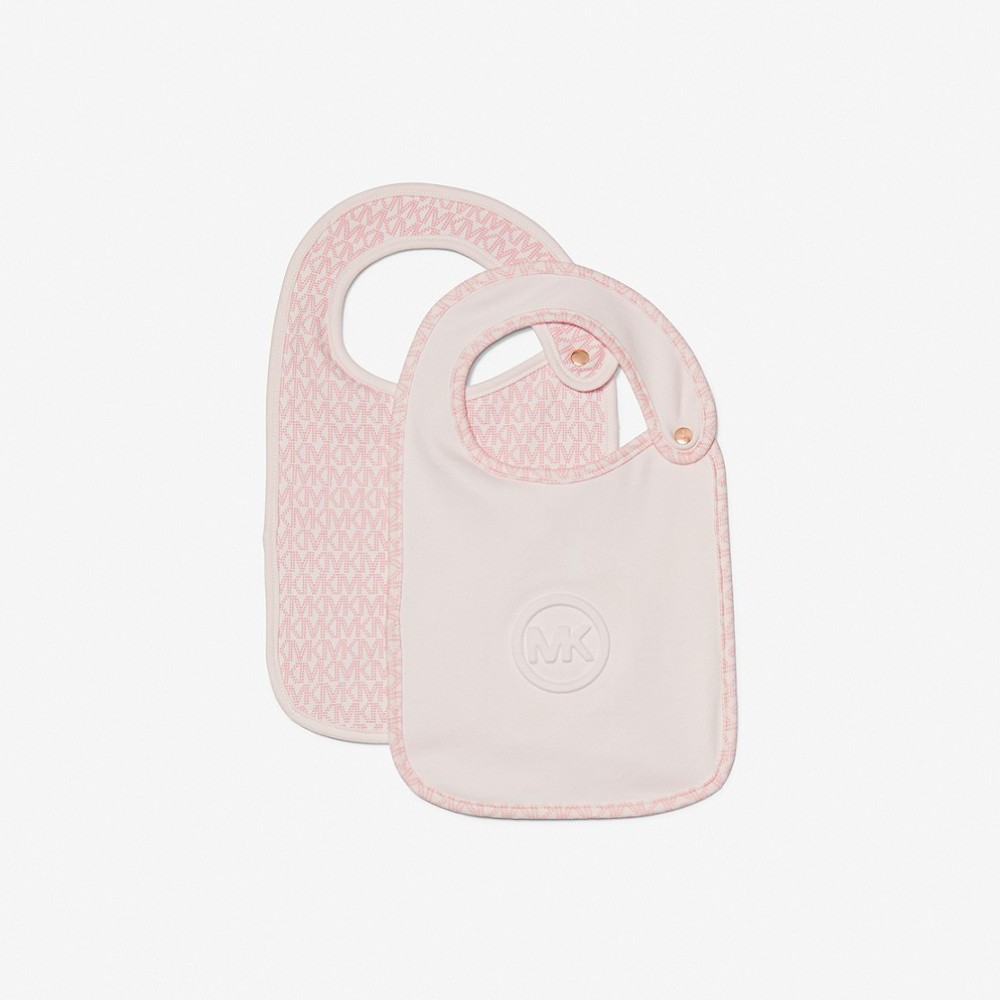 цена Набор нагрудников для новорожденных, 2 шт, Michael Kors Kids Logo Cotton, светло-розовый