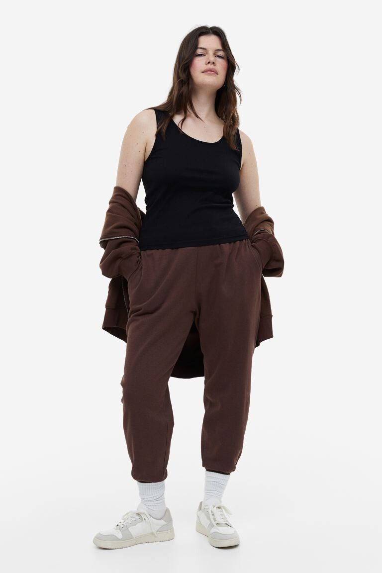 

Хлопковая майка в рубчик H&M+, черный