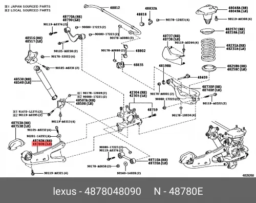 

Рычаг подвески 4878048090 TOYOTA LEXUS