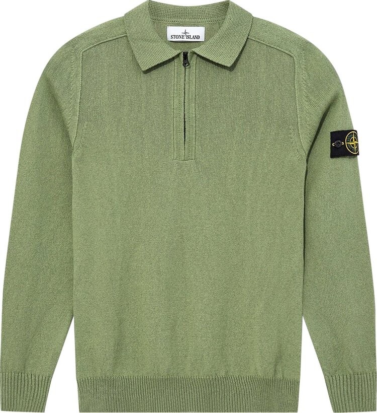 

Толстовка Stone Island Quarter Zip Sweatshirt 'Sage', зеленый