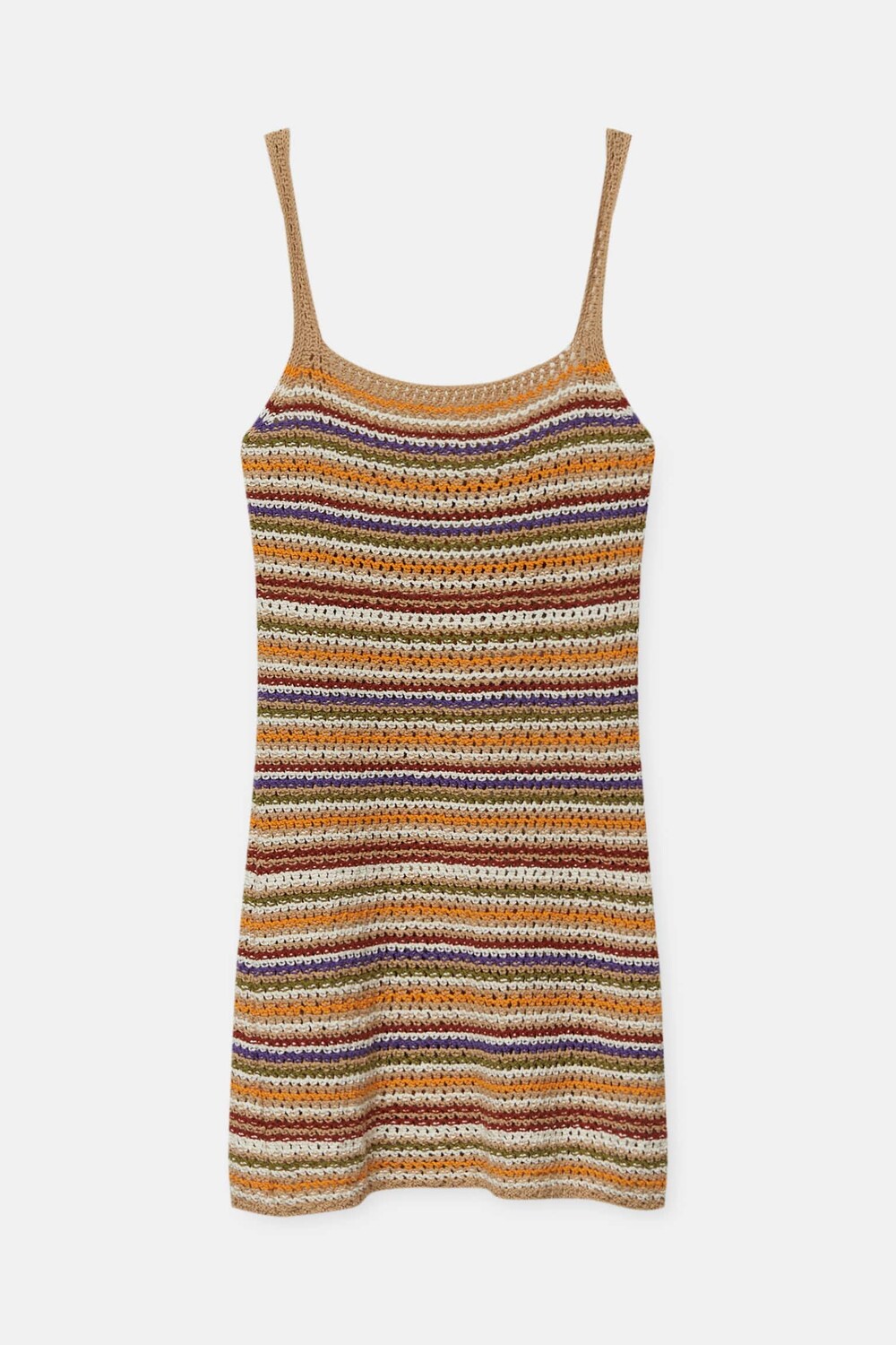 

Платье Pull&Bear Short Strappy Crochet, коричневый